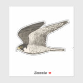 Kunst met gekleurd potlood in vliegende valk sticker (Vel)