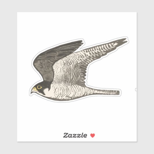 Kunst met gekleurd potlood in vliegende valk sticker (Vel)