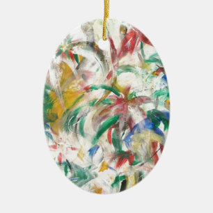 Kunst met gekleurde vingerverf keramisch ornament