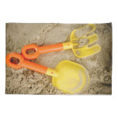 Kunst met gele en Oranje zand- en zandspiering Kussensloop (Achterkant)