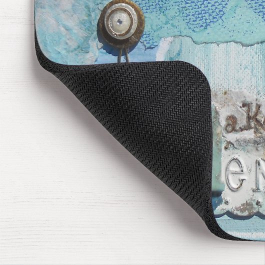 Kunst met gemengde media blauwe herinneringen muismat (Hoek)