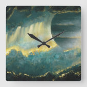 Kunst met geschilderde planetaire hemel van Heva W Vierkante Klok (Voorkant)