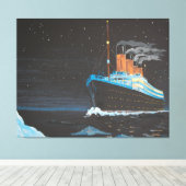 Kunst met handbeschilderd Titanic Voyage Canvas (Insitu (Houten vloer))