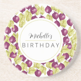 Kunst met handbeschilderde Waterverf van Beet Zandsteen Onderzetter