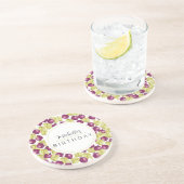 Kunst met handbeschilderde Waterverf van Beet Zandsteen Onderzetter (Zijkant)