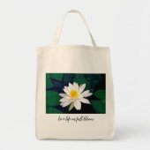 Kunst met Heather white water lily grocery tas (Voorkant)