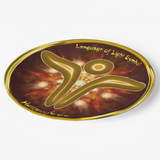 Kunst met het symbool voor de mensheid papieren bordje (Gekanteld)