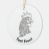 Kunst met hoofdlijn van Rooster Keramisch Ornament (Links)