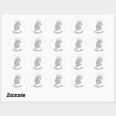 Kunst met hoofdlijn van Rooster Ronde Sticker (Vel)