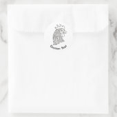 Kunst met hoofdlijn van Rooster Ronde Sticker (Tas)