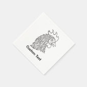 Kunst met hoofdlijn van Rooster Servet (Hoek)