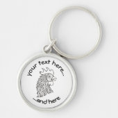 Kunst met hoofdlijn van Rooster Sleutelhanger (Voorkant)