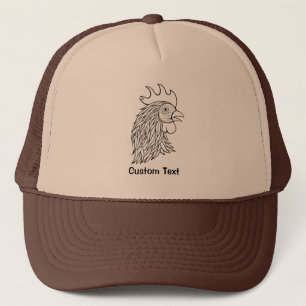 Kunst met hoofdlijn van Rooster Trucker Pet