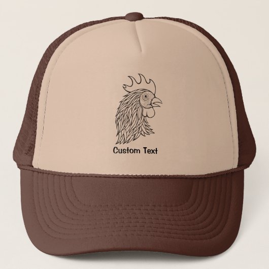 Kunst met hoofdlijn van Rooster Trucker Pet (Voorkant)