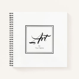 Kunst met Jouw naam in Border Sketchbook-laptop Notitieboek
