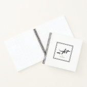 Kunst met Jouw naam in Border Sketchbook-laptop Notitieboek (Binnen)