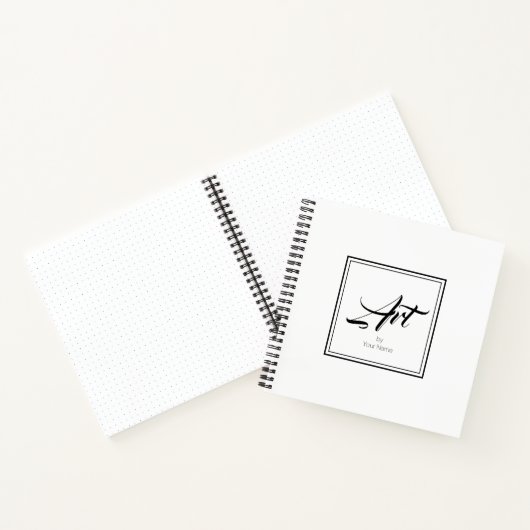 Kunst met Jouw naam in Border Sketchbook-laptop Notitieboek (Binnen)