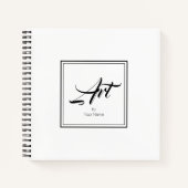 Kunst met Jouw naam in Border Sketchbook-laptop Notitieboek (Voorkant)