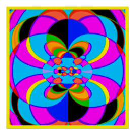 Kunst met kleurrijke neonpatronen perfect poster