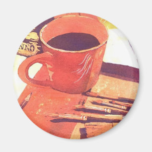 Kunst met koffie magneet