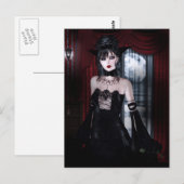 Kunst met koningin voor eeuwigdurige Vampire Gothi Briefkaart (Voorkant / Achterkant)