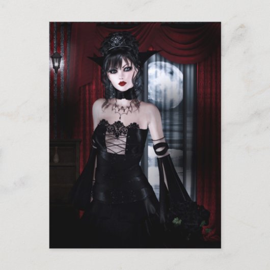 Kunst met koningin voor eeuwigdurige Vampire Gothi Briefkaart (Voorkant)