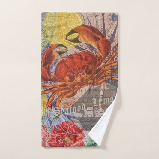 Kunst met krabben bad handdoek (Handdoek)