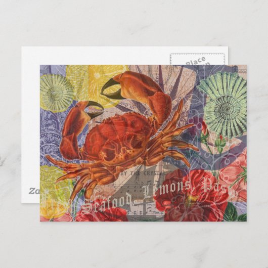 Kunst met krabben briefkaart (Voorkant / Achterkant)