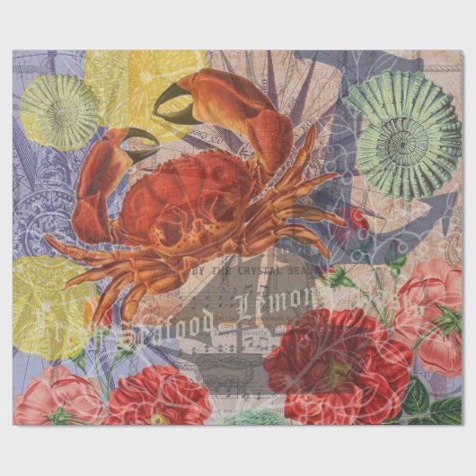 Kunst met krabben cadeaupapier (Vlak)