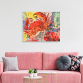 Kunst met krabben canvas afdruk (Insitu (Woonkamer))