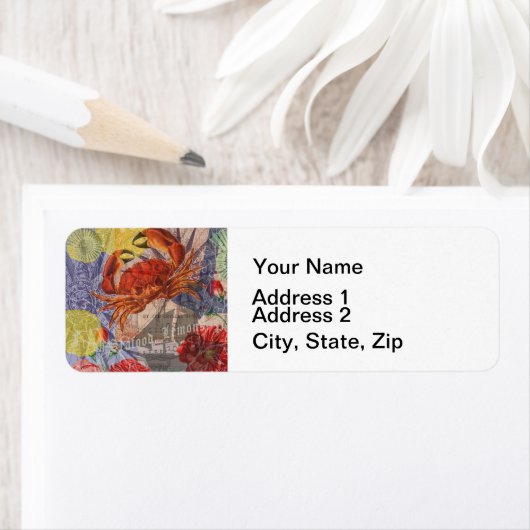 Kunst met krabben etiket (Insitu)