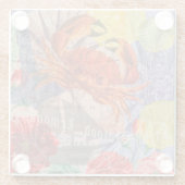 Kunst met krabben glazen onderzetter (Achterkant)