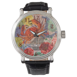 Kunst met krabben horloge