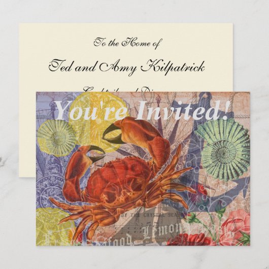 Kunst met krabben kaart (Voorkant / Achterkant)