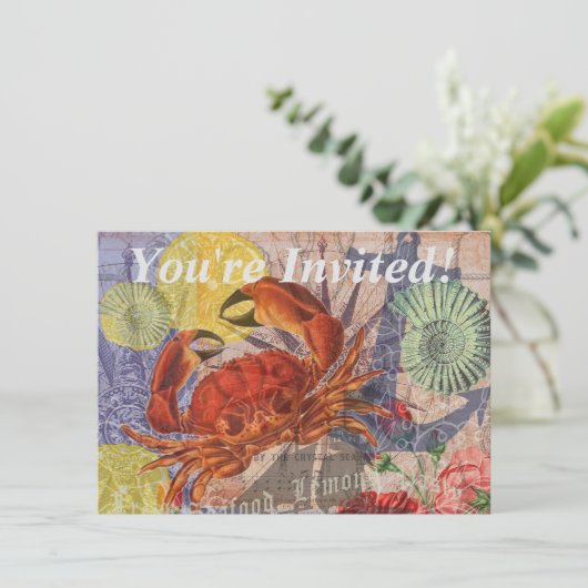 Kunst met krabben kaart (Staand voorkant)