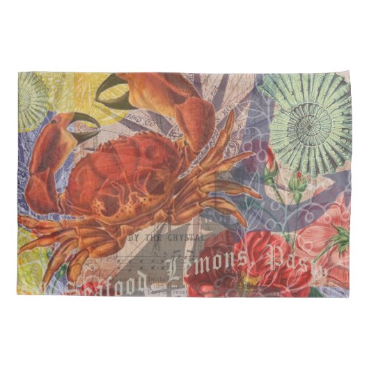 Kunst met krabben kussensloop (Achterkant)