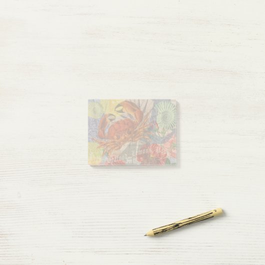 Kunst met krabben post-it® notes (Op bureau)