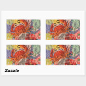 Kunst met krabben rechthoekige sticker (Vel)