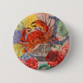 Kunst met krabben ronde button 5,7 cm (Voorkant)