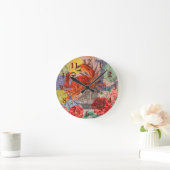 Kunst met krabben ronde klok (Huis)