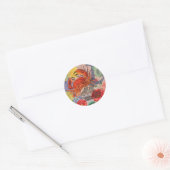 Kunst met krabben ronde sticker (Envelop)