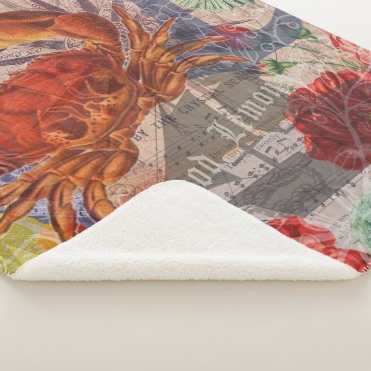 Kunst met krabben sherpa deken (3/4)