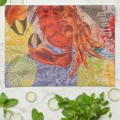 Kunst met krabben theedoek (Gevouwen)