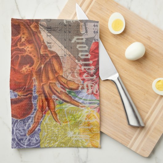 Kunst met krabben theedoek (Quarter Fold)