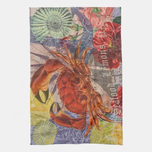 Kunst met krabben theedoek (Verticaal)