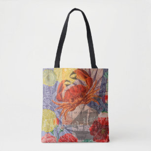 Kunst met krabben tote bag