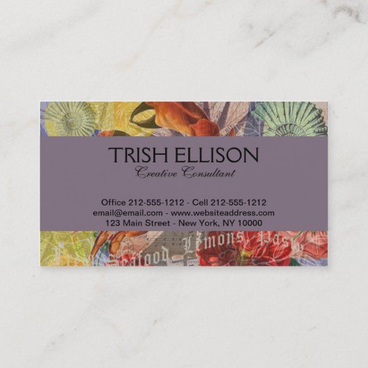 Kunst met krabben visitekaartje (Achterkant)