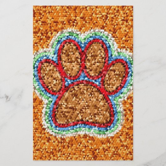 Kunst met lage poly Dog Paw Briefpapier (Voorkant)