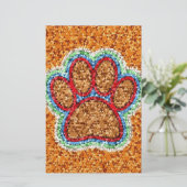 Kunst met lage poly Dog Paw Briefpapier (Staand voorkant)