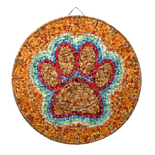 Kunst met lage poly Dog Paw Dartbord (Voorkant)